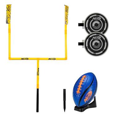Imagem de Nerf Conjunto de postes de gol Punt and Pass Football – Conjunto completo tudo em um – Alvos removíveis incluídos
