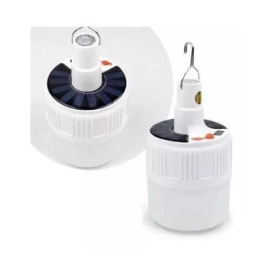 Imagem de Lâmpada Acampamento + Placa Recarregável C/ Energia Solar Cor Branca 1