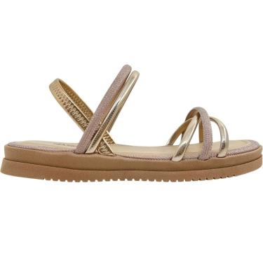Imagem de Sandália Feminina Papete Flatform Casual Dia a Dia Passeio Trabalho Calce Fácil com Brilho Confort Mississipi Mb223