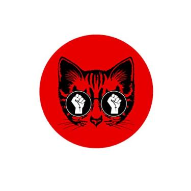 Imagem de Botão Pinback Resist Fist Cat - [3,15 cm de diâmetro], Multicolorido., 1.25"