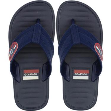 Imagem de Chinelo de Dedo Infantil Cartago Paris II Menino, Azul, Marinho, 28