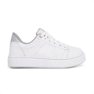 Imagem de Tênis Casual Feminino Branco Cano Baixo Palmilha em PU Master Boots, 4