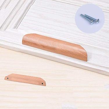 Imagem de Puxador de borda de dedo semicircular de faia de madeira maciça, puxadores de armário de sapatos de móveis, puxadores de gaveta de cômoda de banheiro de cozinha, puxadores de porta de guarda-roupa de