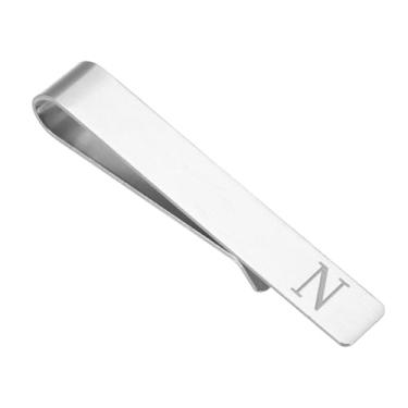 Imagem de PATIKIL Clipe de gravata inicial para homens, aço inoxidável, alfabeto, barra de gravata, clipes com letras A-Z com caixa de presente preta para gravatas regulares, casamento, dia dos pais, S (US 4