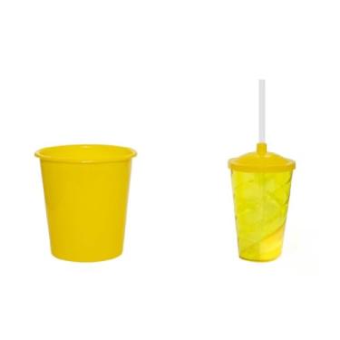 Imagem de 35 Kit Cineminha Balde 1lt + Copo Twister 400ml (Amarelo)