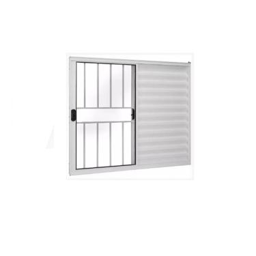 Imagem de Veneziana 120x120 3 Folhas c/Grade – Alumínio Branco – Linha 18 Modular