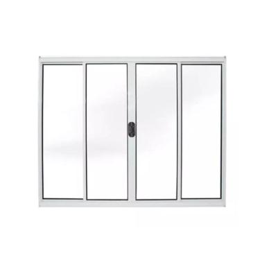 Imagem de Janela 120x200 4 Folhas Vidro - Alumínio Branco - Linha 18 Modular