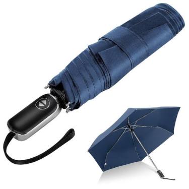 Imagem de Guarda-chuva LEAGERA Automático Plano Dobrável Portátil Azul Escuro