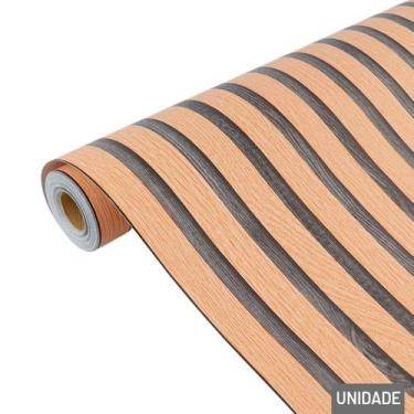 Imagem de Papel de Parede 45cm X 10m Ripado Laranja - Tudo em Caixa - Genérico