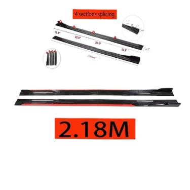 Imagem de Saia lateral universal para carro, 8 peças, 2,2 m, divisores de asa, spoiler lateral, compatível com Dodge Ram, Challenger, Dakota Journey, Hornet(Red and black 2.18m)