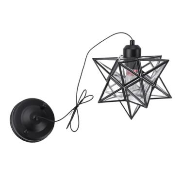Imagem de Fafeicy Luz Pendente da Estrela da Morávia, Luz de Teto Em Estrela, Lâmpada Pendente de Com Lâmpada Ajustável de Temperatura de Cor 3 E26, para Sala de Estar Cozinha No (Preto)