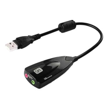 Imagem de Placa de Som USB 7.1 p/ PC e Notebook - Controle Volume