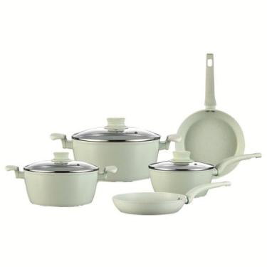 Imagem de Jogo De Panelas 5 Peças Antiaderente Teflon Kaza Cor Verde - KAZA MAIS