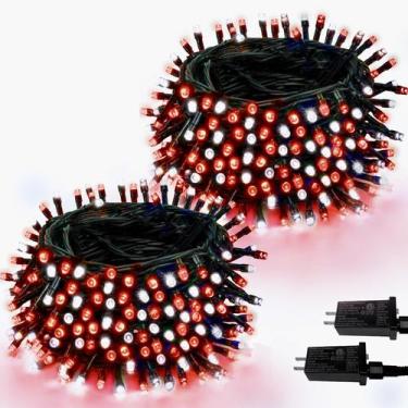 Imagem de Luzes de Natal SANJICHA, pacote com 2 unidades, 66 pés, 200 LED, verme