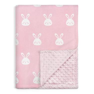 Imagem de Cobertor de bebê SANDJEST Rabbit Minky 76x102cm para meninas