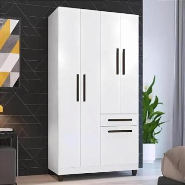 Imagem de Roupeiro Solteiro Laguna 5 Portas 1 Gaveta Branco - Faimec Móveis