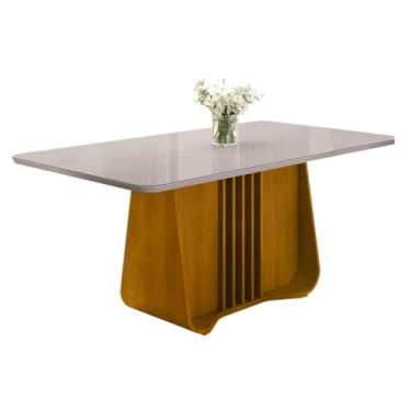 Imagem de Mesa de Jantar Harpa 6 Lugares com Tampo de Vidro Naturale/off White