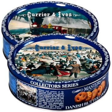 Imagem de Biscoito Amanteigado em Lata Dinamarquês Importado Jacobsens Danish Butter Cookies "Collectors Series" 100% MANTEIGA, SEM GORDURA VEGETAL - 340g - Presente - 2 Unidades