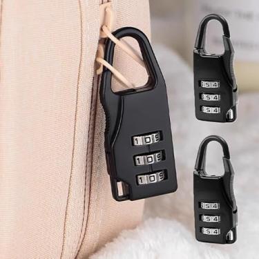 Imagem de 2 peças com fivela com senha e cadeado com zíper, mochila, gaveta, armário (2 peças)