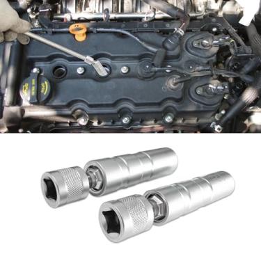 Imagem de Lyxheth Soquete magnético giratório para vela de ignição de 14 mm e 16 mm, ferramenta de vela de ignição, ferramenta de remoção de soquete de vela de ignição padrão de 12 pontos, rotação de 360 graus