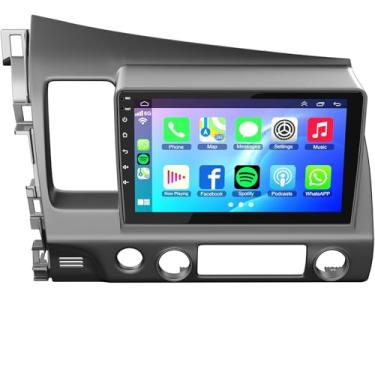 Imagem de Rádio automotivo para Honda Civic 2006-2011 unidade principal com carro sem fio e Android Auto, 4 + 128 GB estéreo para carro com controle de voz GPS SWC FM DSP