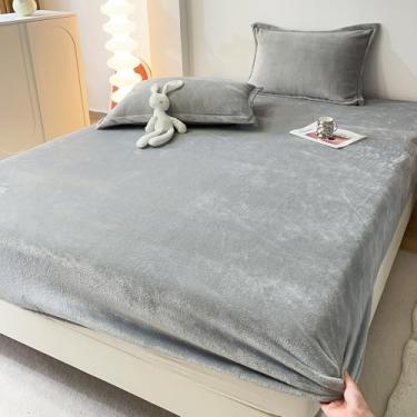 Imagem de MorroMorn Jogo de lençol de flanela king size ultramacio de lã de pelúcia fofa 3 peças - Jogo de cama para todas as estações com bolso profundo de 50,8 cm e 2 fronhas, veludo luxuoso aconchegante