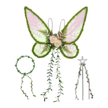 Imagem de UxicRuya Asas de Borboleta: Um Presente Confortável para Crianças, Ideal para Apresentações de Palco, Festas E Feriados, Guirlanda de Varinha Rosa