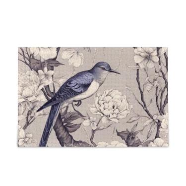 Imagem de WELLDAY Quebra-cabeça flores e pássaros 1000 peças grande jogo de arte para adultos adolescentes