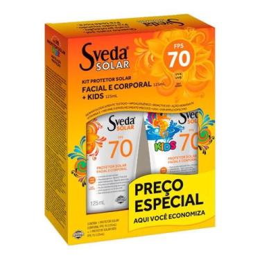 Imagem de Kit Sveda Solar Facial e Corporal Protetor Solar FPS70 125ml + Proteto