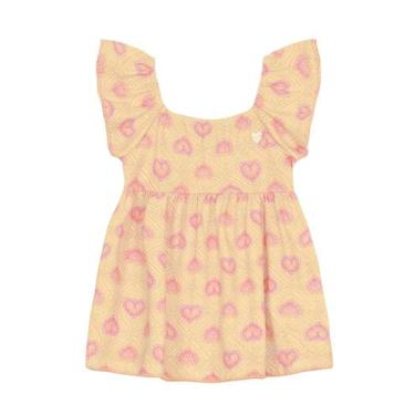 Imagem de Vestido bebê menina de corações Brandili Baby, G, Rosa