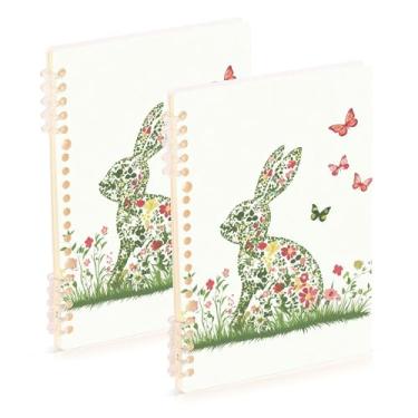 Imagem de Burbuja Cadernos com nome, papel pautado universitário A5 com 60 folhas, fichário para escritório, 2 unidades