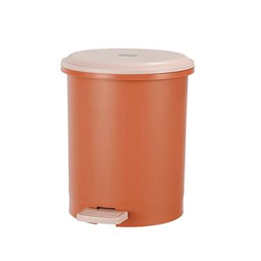 Imagem de Lixeira redonda de 12 L, lixeira, lixeira de plástico, lixeira interna removível, latas de lixo domésticas com tampa para pés, cozinha e escritório