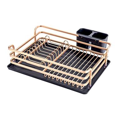 Imagem de Rack de pratos cozinha liga alumínio prateleira secagem pia suporte para tigelas ferramentas com pauzinhos