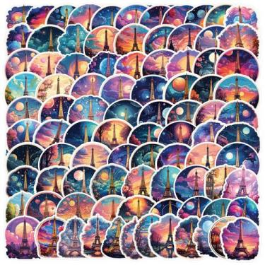 Imagem de Adesivos Torre Eiffel à prova d'água de vinil Graffiti D 100 unidades 