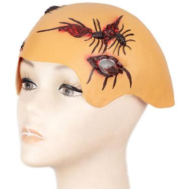 Imagem de Máscara de cosplay, chapéu de látex de Halloween, peruca de couro cabe