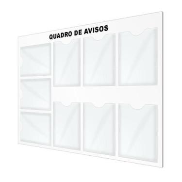 Imagem de Quadro Avisos Gestão Mural Recados 9 Displays A4 Acm Branco - DC Expre