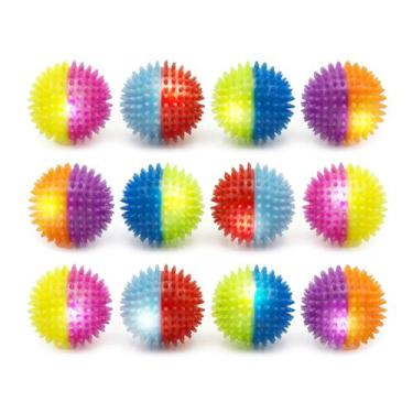 Imagem de Kit 12 Bolinha Com Cravo Luz E Apito Brinquedo Interativo Para Cães Ga