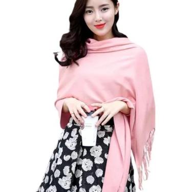 Imagem de Echarpe Feminino Cachecol Manta Pashmina Lenço Xale Longo - Na moda
