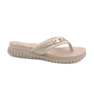 Imagem de Chinelo Campesí Feminina Tamanco Conforto CE242, Bege, Champagne, 37