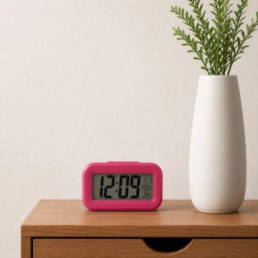 Imagem de Relógio De Mesa Digital Alarme Despertador Função Soneca Data Hora Ind