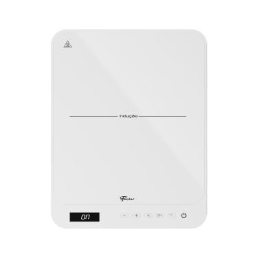 Imagem de Cooktop de Indução Fischer Portátil 1 Boca Vitrocerâmico com Timer Touch Screen Branco Bivolt