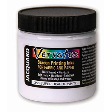 Imagem de Tinta de impressão Versatex da Jacquard, semitransparente, à base de água, pote de 113 g, branco super opaco