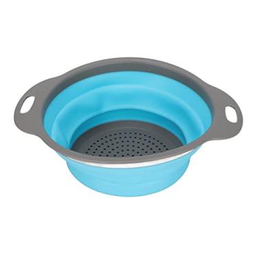 Imagem de Cesta de drenagem telescópica design dobrável durável PP TPR rolamento forte cesta de lavagem de legumes para cozinha frutas vegetais cesta de drenagem dobrável cesta de drenagem dobrável doméstica oca