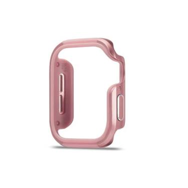 Imagem de ZiEuooo Compatível com Apple Watch Case Series 6 5 4 3 2 1 SE para Iwatch 38 40 42 44 MM Capa protetora de liga de alumínio sólida e durável (40 mm, rosa)
