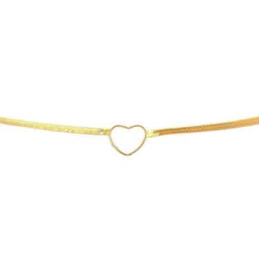Imagem de Choker Melissa De Fita Banhado A Ouro 2Mm 18K Garantia 1 Ano