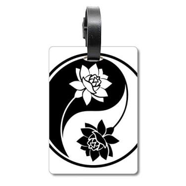 Imagem de Culture Religion Customs Bolsa de mala com estampa branca preta etiqueta para cartão de bagagem