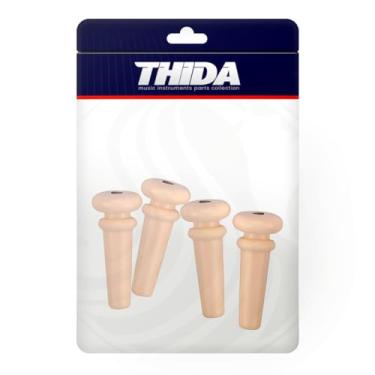 Imagem de Pack 4 Pinos Para Baixolão Abs Cor Marfim Natural Com Bolinha