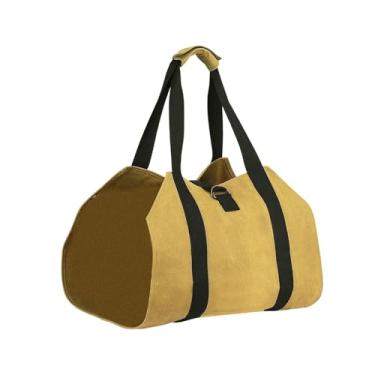 Imagem de Ioensy Lenha Transportadora Bolsa de Transporte de Madeira Pilha de Lenha Equipamento de Lareira Bolsa de Toras para Viagem Churrasco Pesca, Amarelo