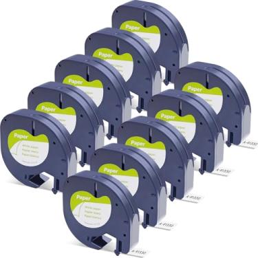 Imagem de Label Orison Substitua para refil DYMO LetraTag 91330 10697 (S0721510) LT papel autoadesivo para DYMO LetraTag LT-100T LT-100H QX50, preto sobre branco, 1/2 polegada x 13 pés (12 mm x 4 m), pacote com