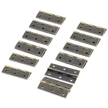 Imagem de Dobradiças de bumbum XMHF de 5 cm para armário de armários casa móveis porta dobrável dobradiça de bumbum preto 12 peças, Bronze Tone